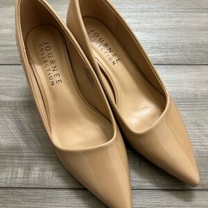 Journee Collection Nude Pointed-Toe Heels